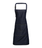 Jeans stitch bib apron IndigoDenim
