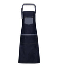 Domain contrast denim bib apron IndigoDenim