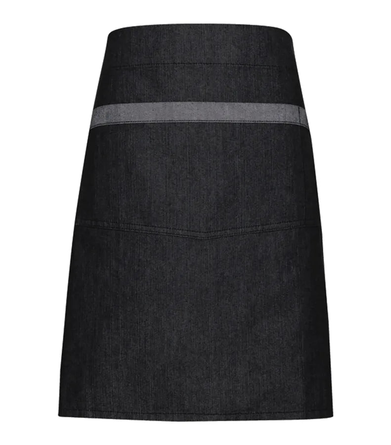 Domain contrast denim waist apron BlackDenim