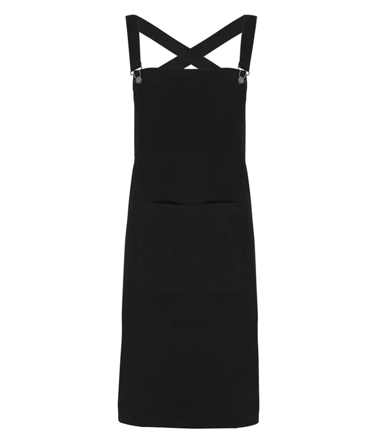 Cross Back Barista Bib Apron Black