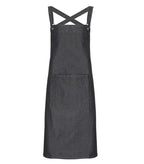 Cross Back Barista Bib Apron BlackDenim