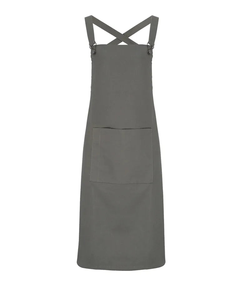 Cross Back Barista Bib Apron DarkGrey