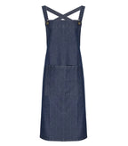 Cross Back Barista Bib Apron IndigoDenim