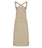Cross Back Barista Bib Apron Khaki