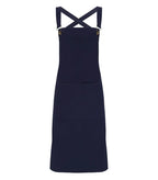 Cross Back Barista Bib Apron Navy