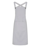 Cross Back Barista Bib Apron Silver