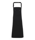 Chino cotton bib apron Black