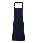 Chino cotton bib apron Navy