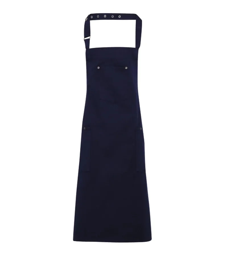 Chino cotton bib apron Navy