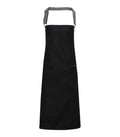District waxed-look denim bib apron BlackDenim