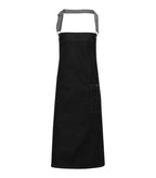 District waxed-look denim bib apron BlackDenim