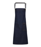 District waxed-look denim bib apron IndigoDenim