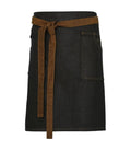 Division waxed-look denim waist apron Black/TanDenim