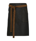 Division waxed-look denim waist apron Black/TanDenim