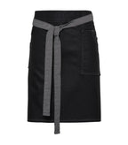 Division waxed-look denim waist apron BlackDenim