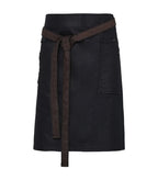 Division waxed-look denim waist apron Indigo/BrownDenim