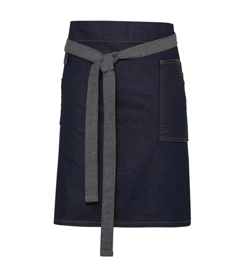 Division waxed-look denim waist apron IndigoDenim