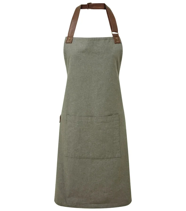 Annex Oxford Bib Apron Moss