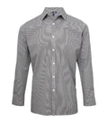 Microcheck (Gingham) long sleeve cotton shirt Black/White