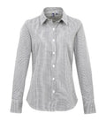 Women's Microcheck (Gingham) LS Cotton Shirt Black/White