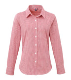 Women's Microcheck (Gingham) LS Cotton Shirt Red/White