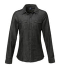 Women's jeans stitch denim shirt BlackDenim