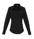 Women's Stretch Fit Cotton Poplin Long Sleeve Shirt Black