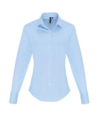 Women's Stretch Fit Cotton Poplin Long Sleeve Shirt PaleBlue