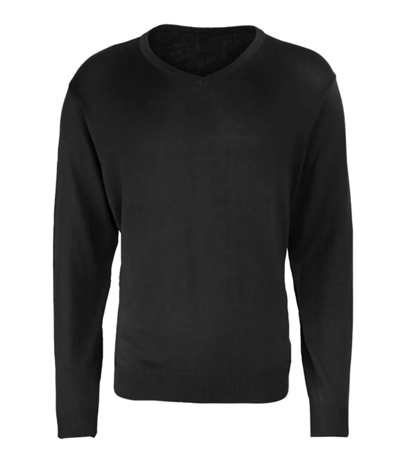V-neck knitted sweater Black