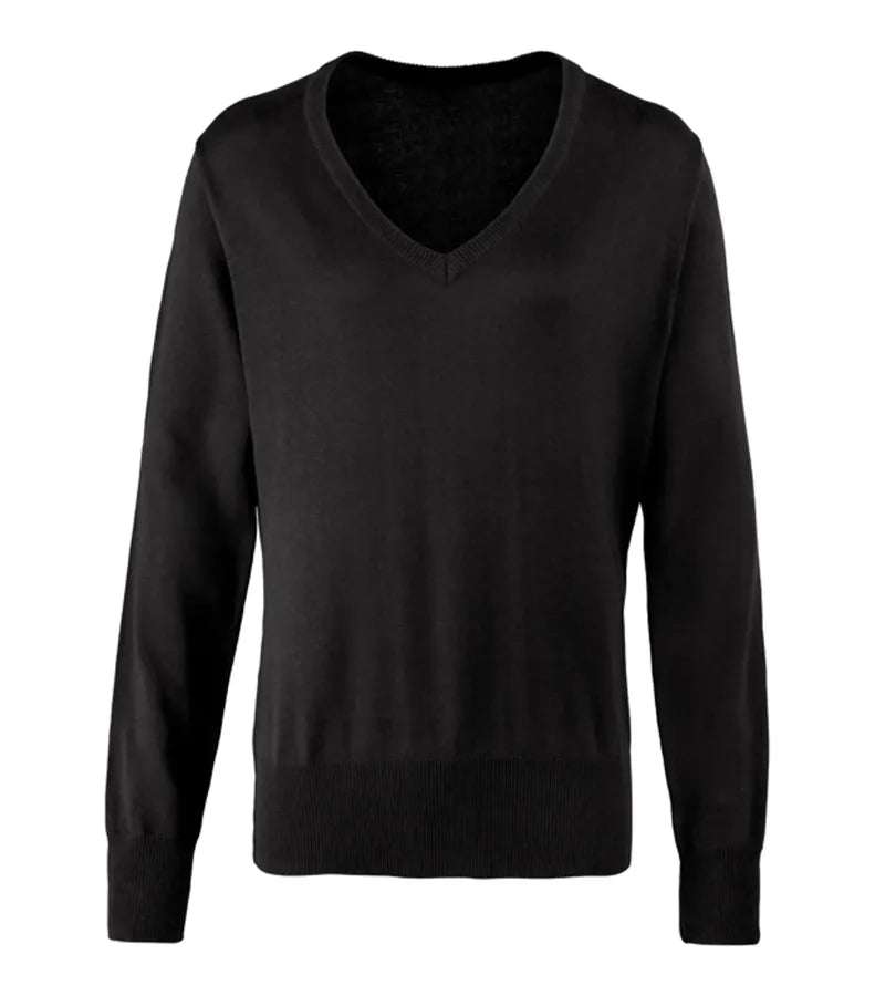 Women's v-neck knitted sweater Black