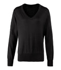 Women's v-neck knitted sweater Black