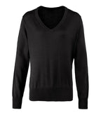 Women's v-neck knitted sweater Black