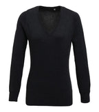 Women's v-neck knitted sweater Charcoal