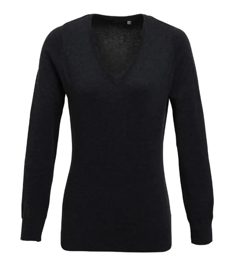 Women's v-neck knitted sweater Charcoal