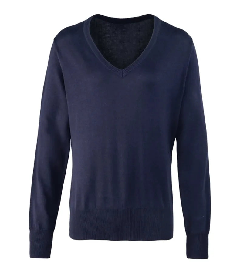 Women's v-neck knitted sweater Navy