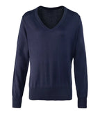 Women's v-neck knitted sweater Navy