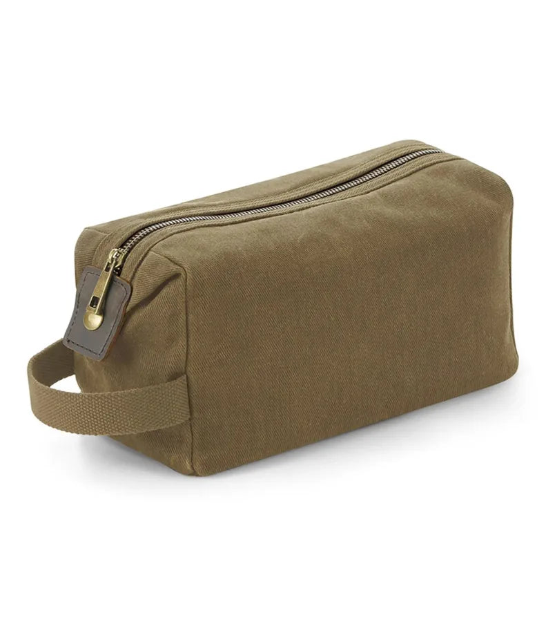 Heritage Waxed Canvas Wash Bag DesertSand