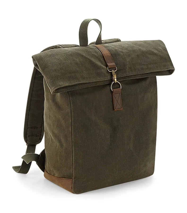 Heritage Waxed Canvas Backpack OliveGreen