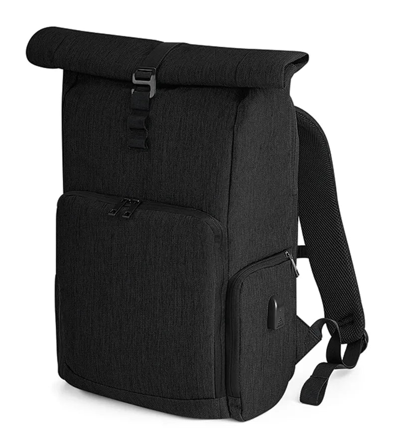 Q-Tech Charge Roll-Top Backpack Black