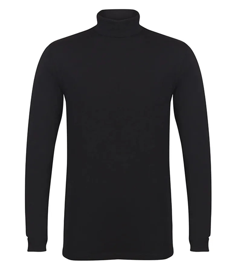Men Feel Good Stretch Roll Neck Top Black