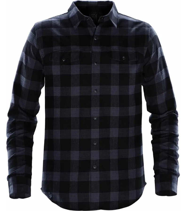 Logan Snap Front Shirt NavyPlaid