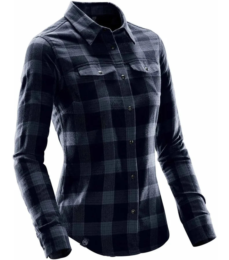 Women´s Logan Snap Front Shirt NavyPlaid