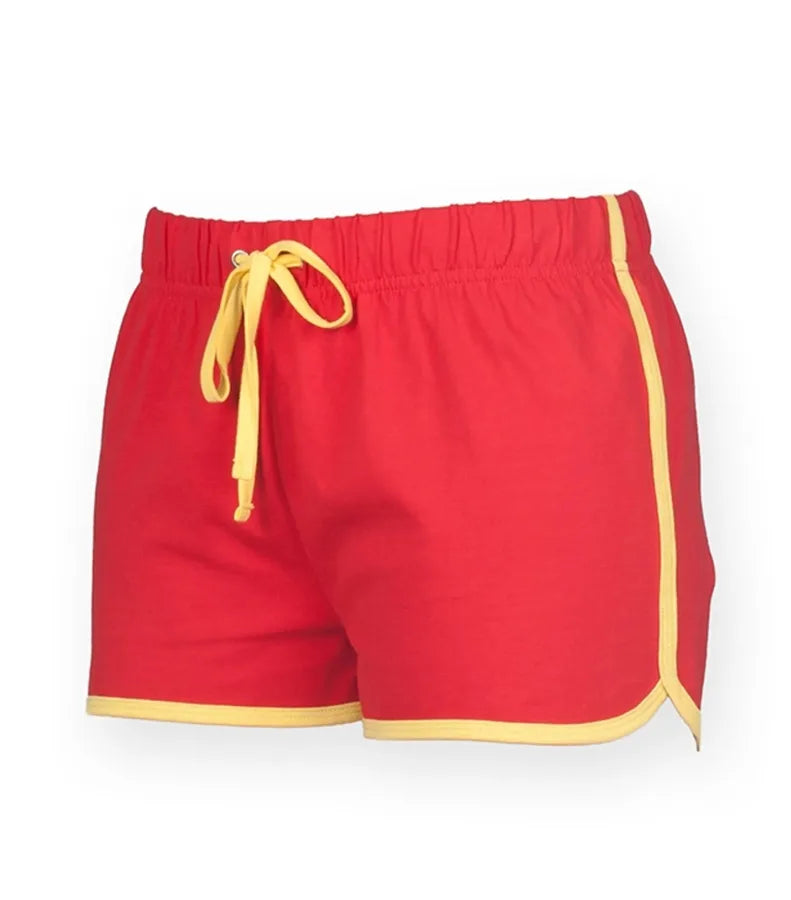 Women's retro shorts Red/Yellow