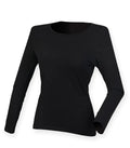 Ladies` Feel Good Long Sleeved Stretch T Black