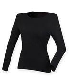 Ladies` Feel Good Long Sleeved Stretch T Black