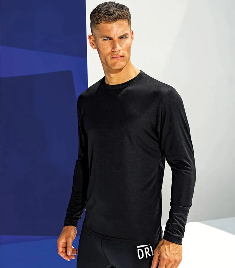 Mens TriDri® long Sleeve Performance T Shirt Black