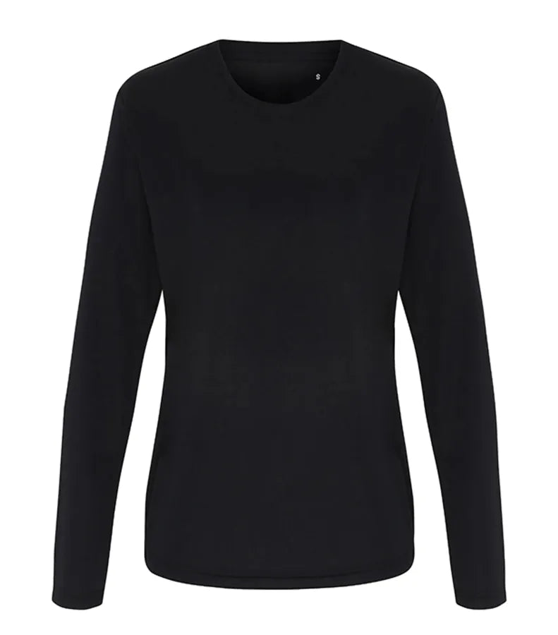 Ladies TriDri® long Sleeve Performance T Shirt Black