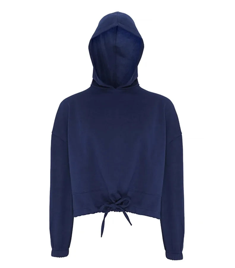 Womens Cropped Oversize Hoodie Navy