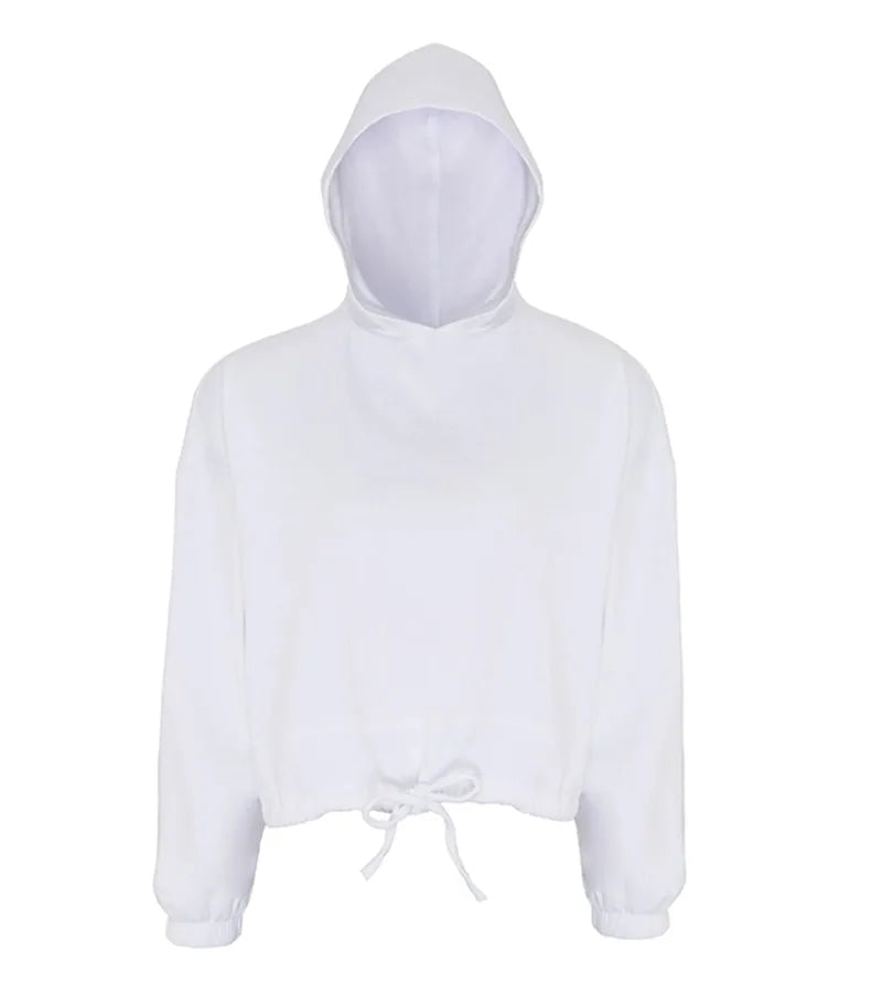Womens Cropped Oversize Hoodie White