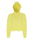 Womens Cropped Oversize Hoodie Lemon